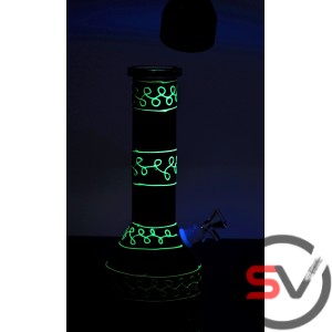 RED AND BLACK GLASS BEAKER 10inch (GLOW IN DARK)